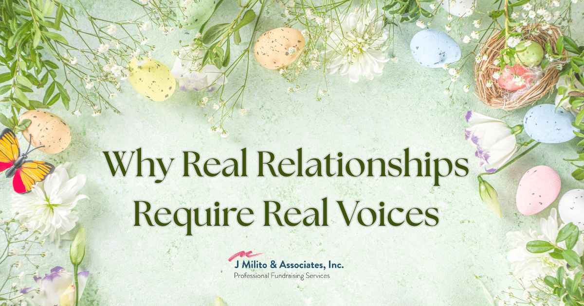 Milito – Blog Header April (2) Why Real People are needed in Fundraising
